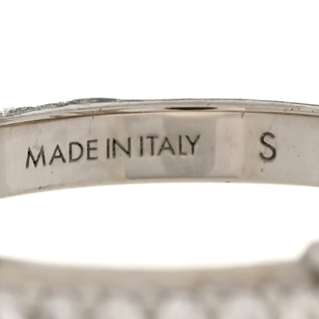 Louis Vuitton Metal Crystal LV Iconic Ring S Palladium