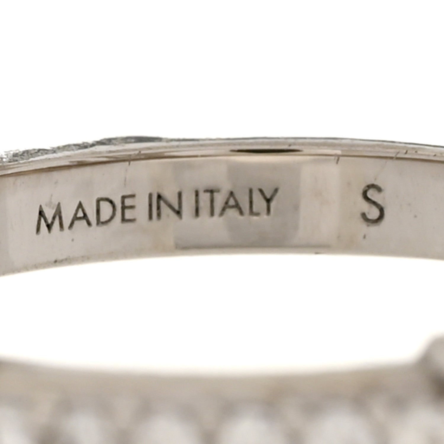 Louis Vuitton Metal Crystal LV Iconic Ring S Palladium