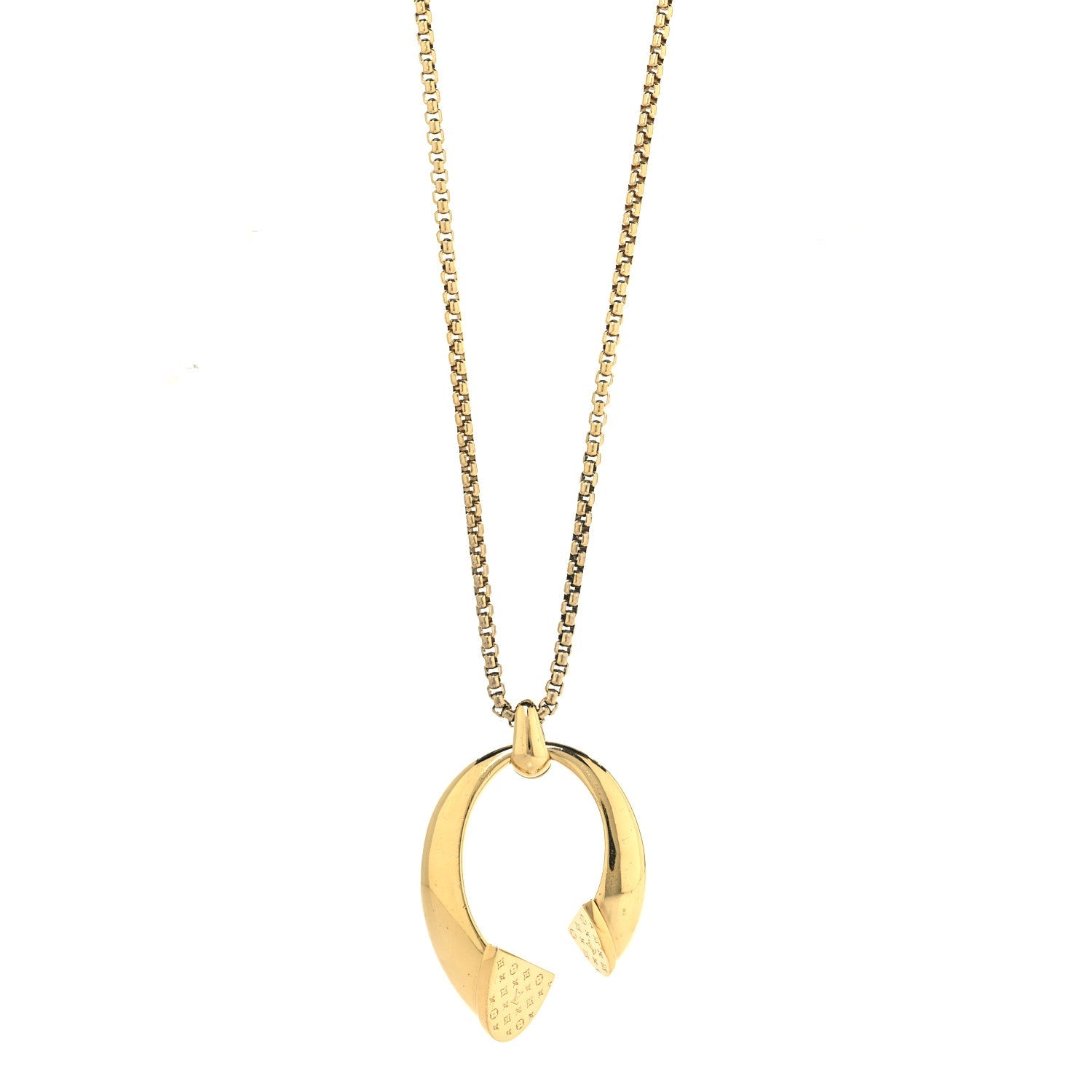 Louis Vuitton Metal Nanogram Sweet Dreams Horseshoe Necklace Gold