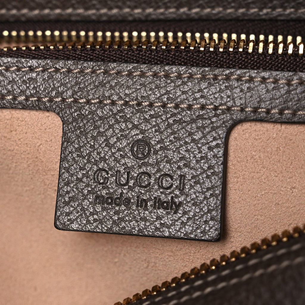 Gucci GG Supreme Monogram Web Small Ophidia Shoulder Bag Brown