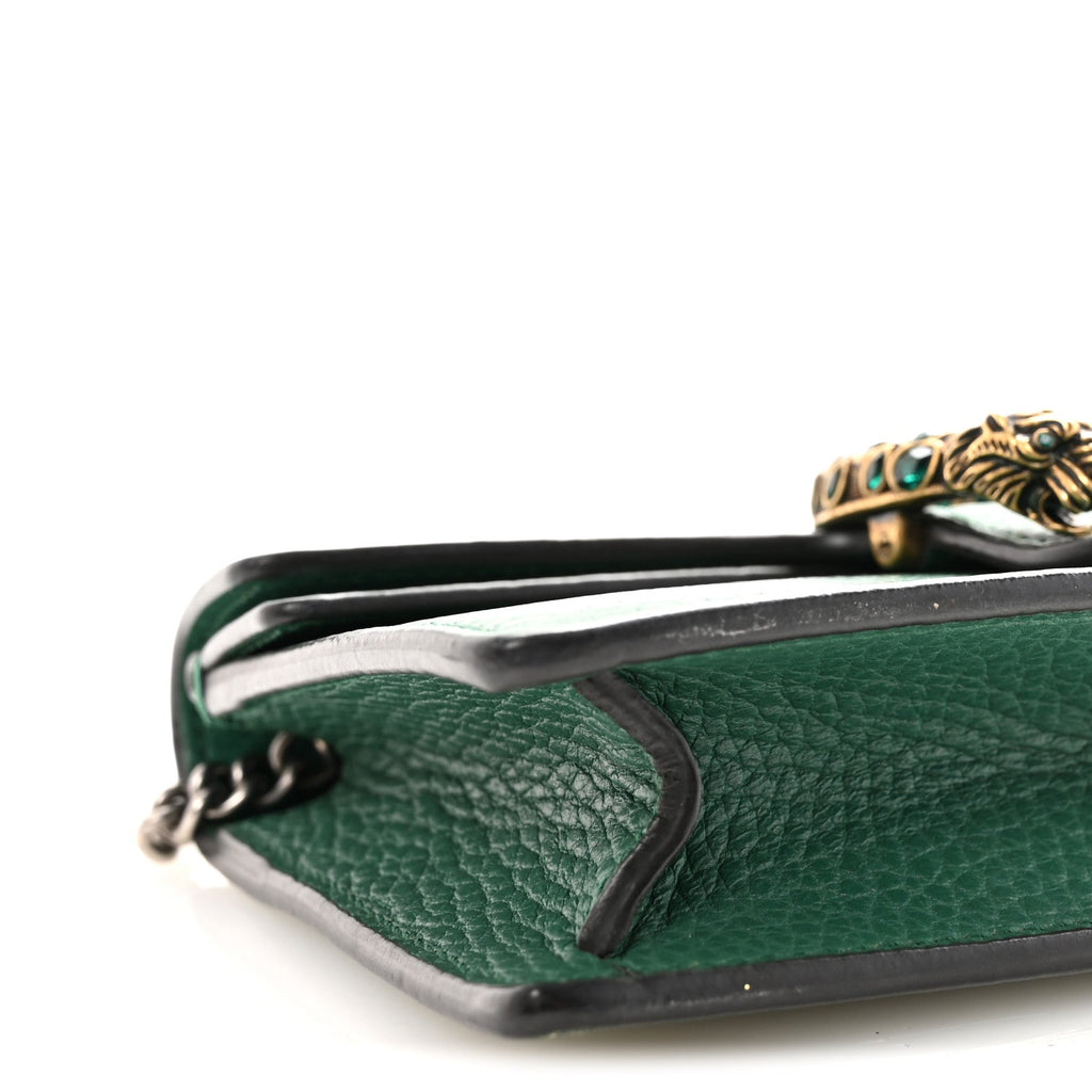 Gucci Dollar Calfskin Crystal Super Mini Dionysus Shoulder Bag Emerald