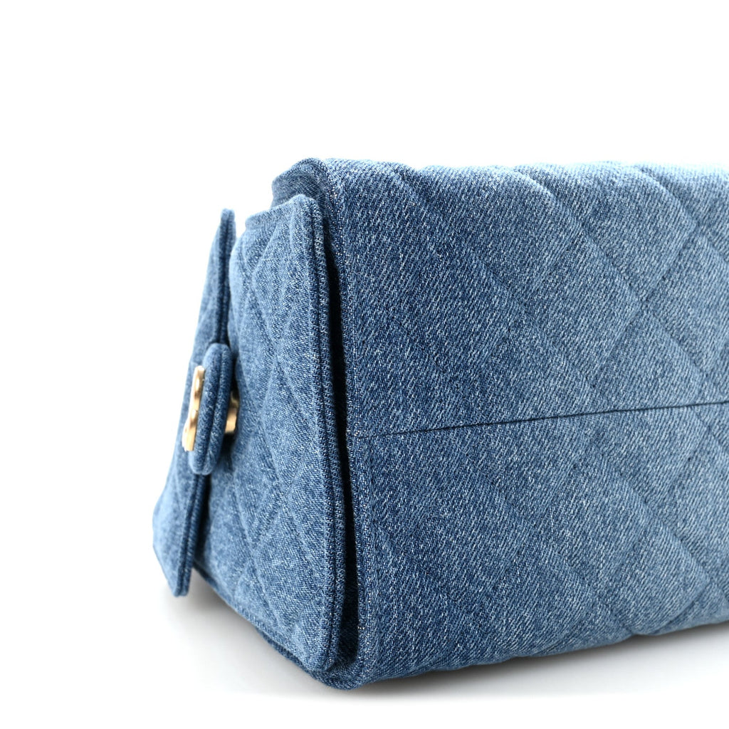 Chanel Washed Denim Quilted Small Chanel 25 Handbag Blue