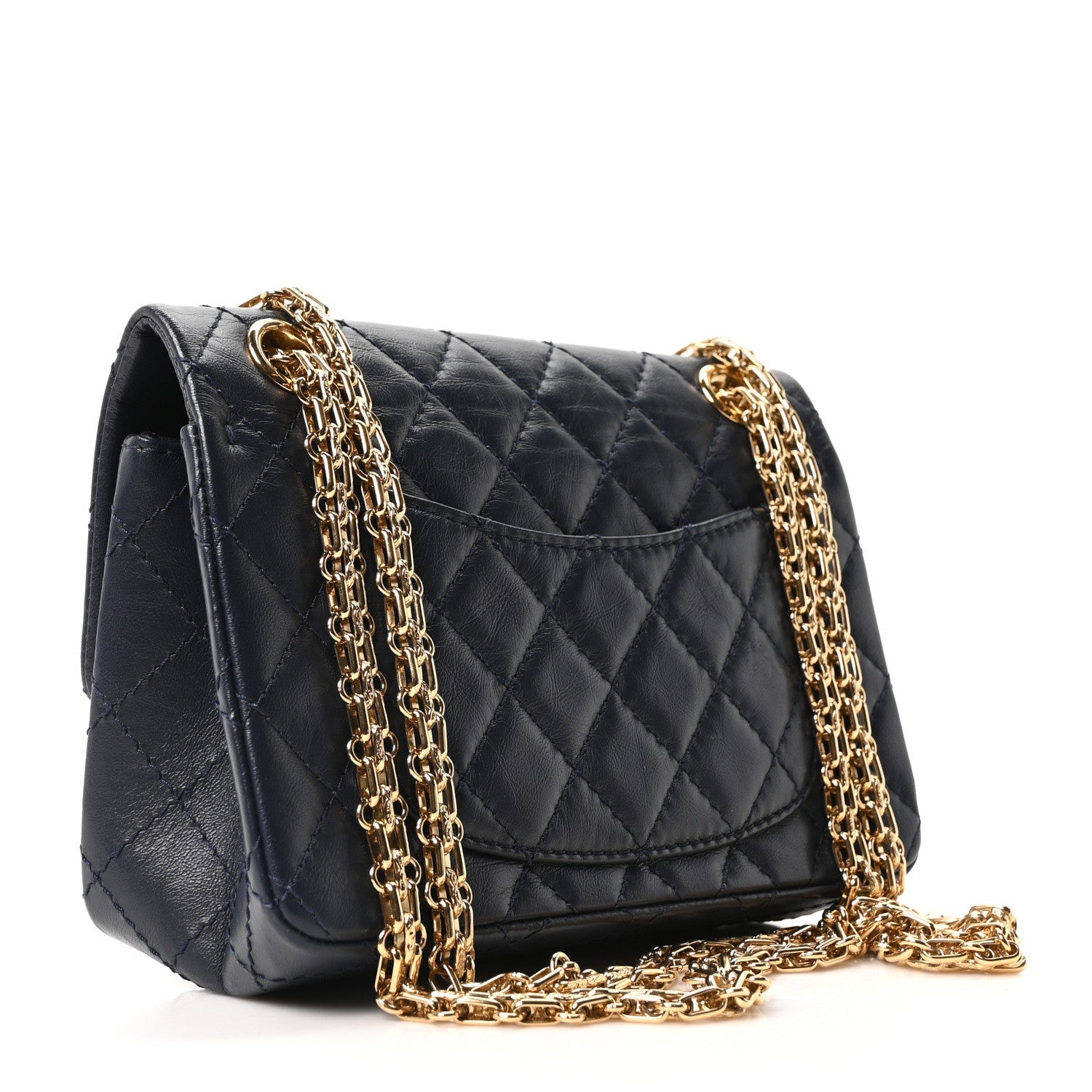 Chanel Aged Calfskin Quilted 2.55 Reissue Mini Flap Navy