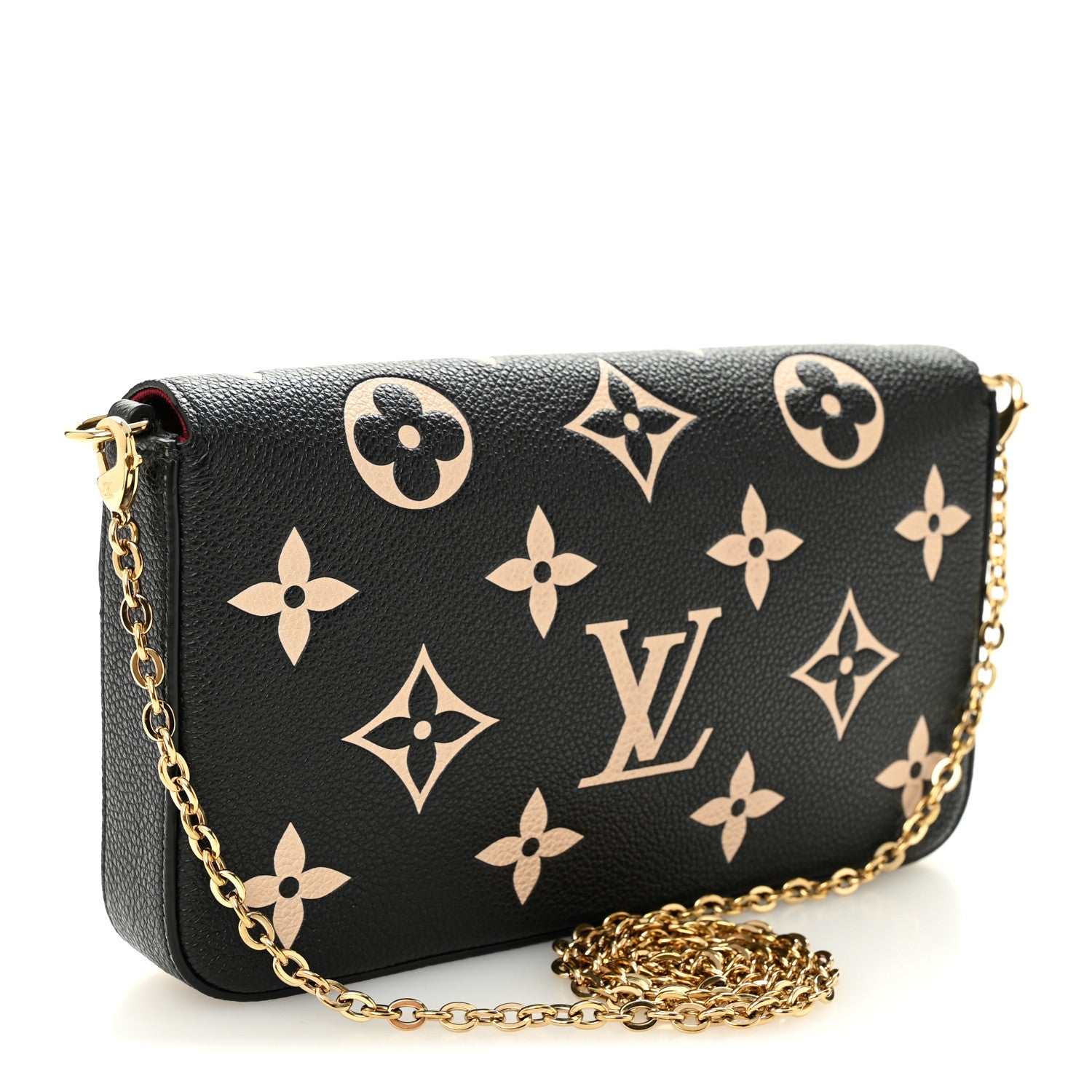 Louis Vuitton Empreinte Monogram Giant Felicie Pochette Black Beige