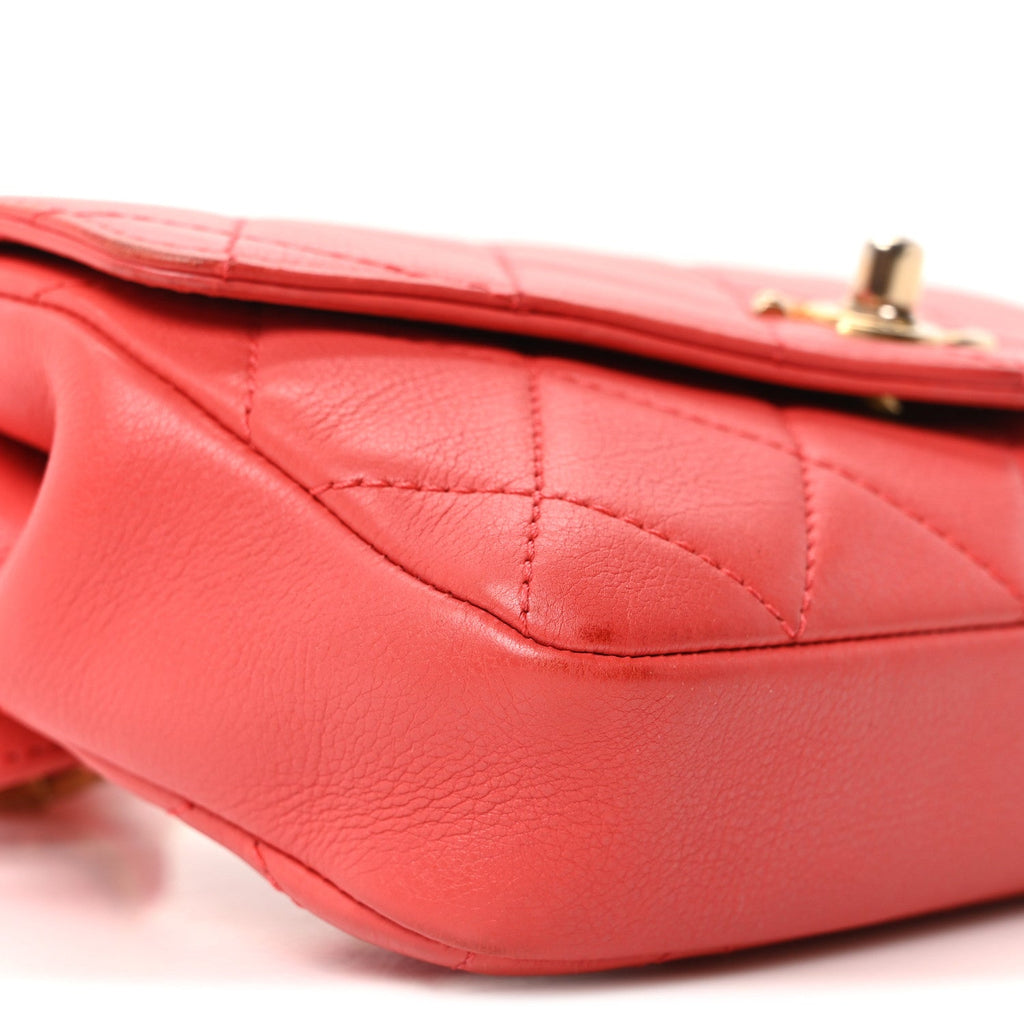 Chanel Calfskin Quilted Flap Waist Bag Red