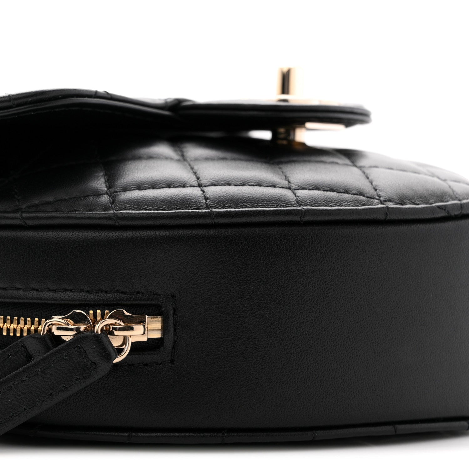 Chanel Lambskin Quilted CC In Love Heart Bag Black