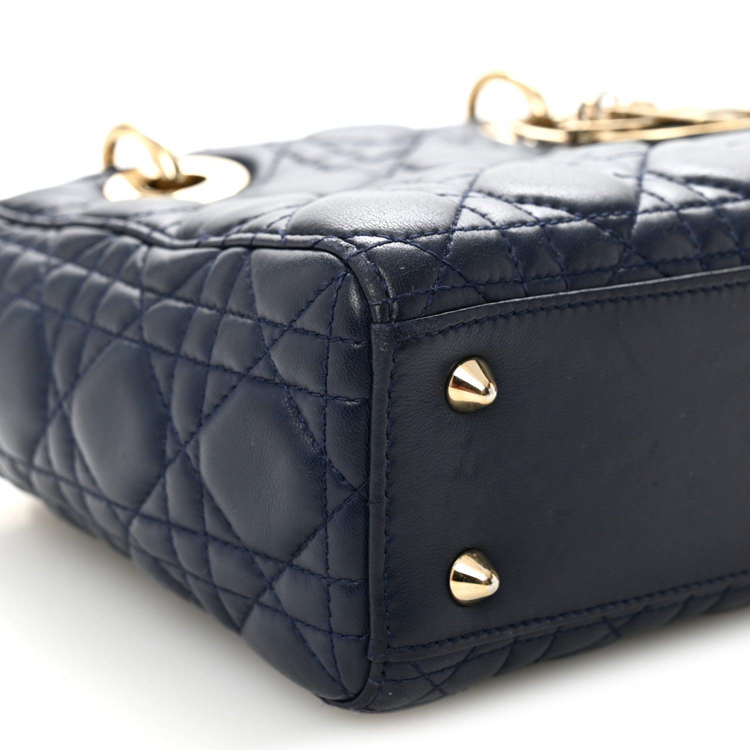 Christian Dior Lambskin Cannage Small Lucky Badges My Lady Dior Navy
