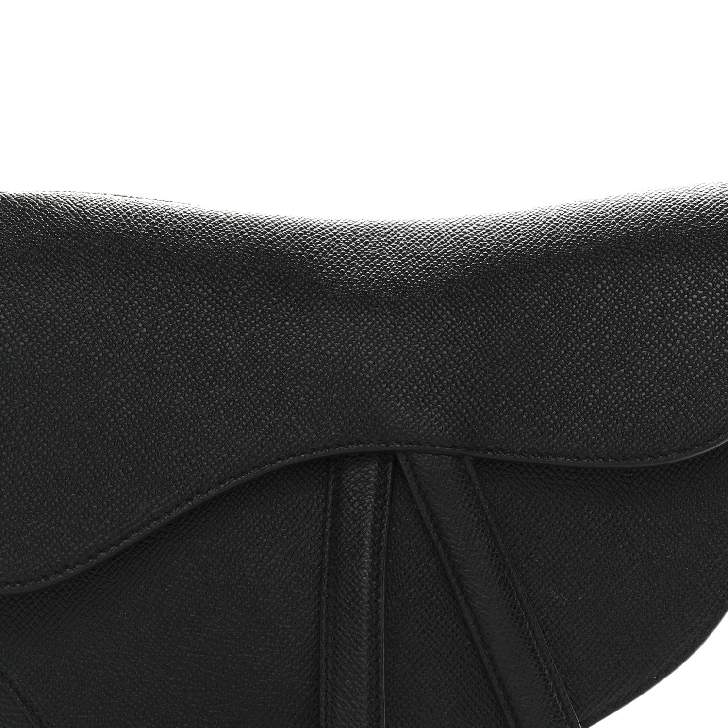 Christian Dior Grained Calfskin Saddle Bag Black