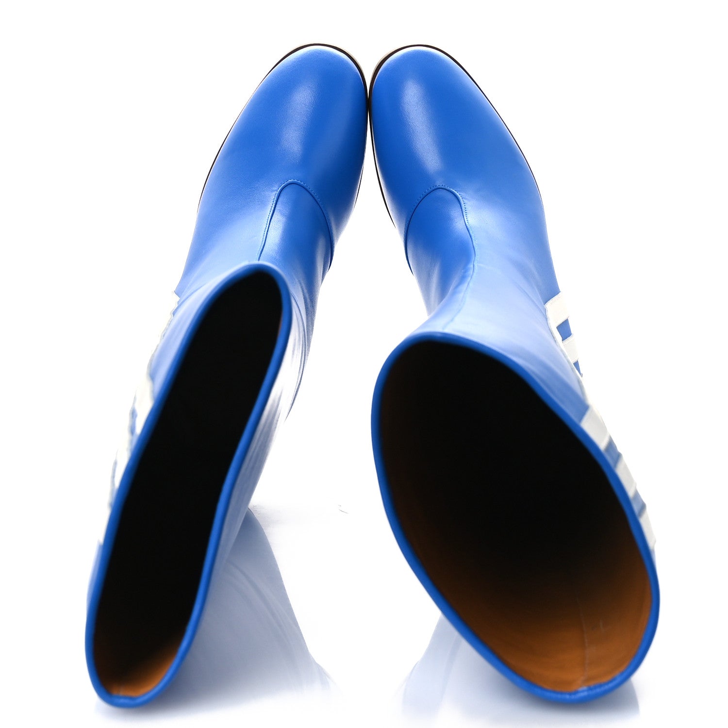 Gucci X ADIDAS Calfskin Elizabeth Knee Boots 39 Blue