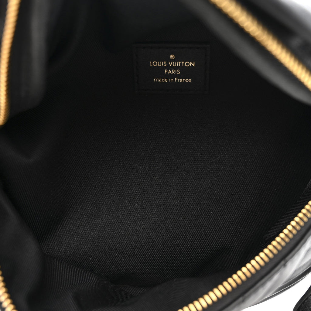 Louis Vuitton Calfskin Quilted New Wave Bumbag Black