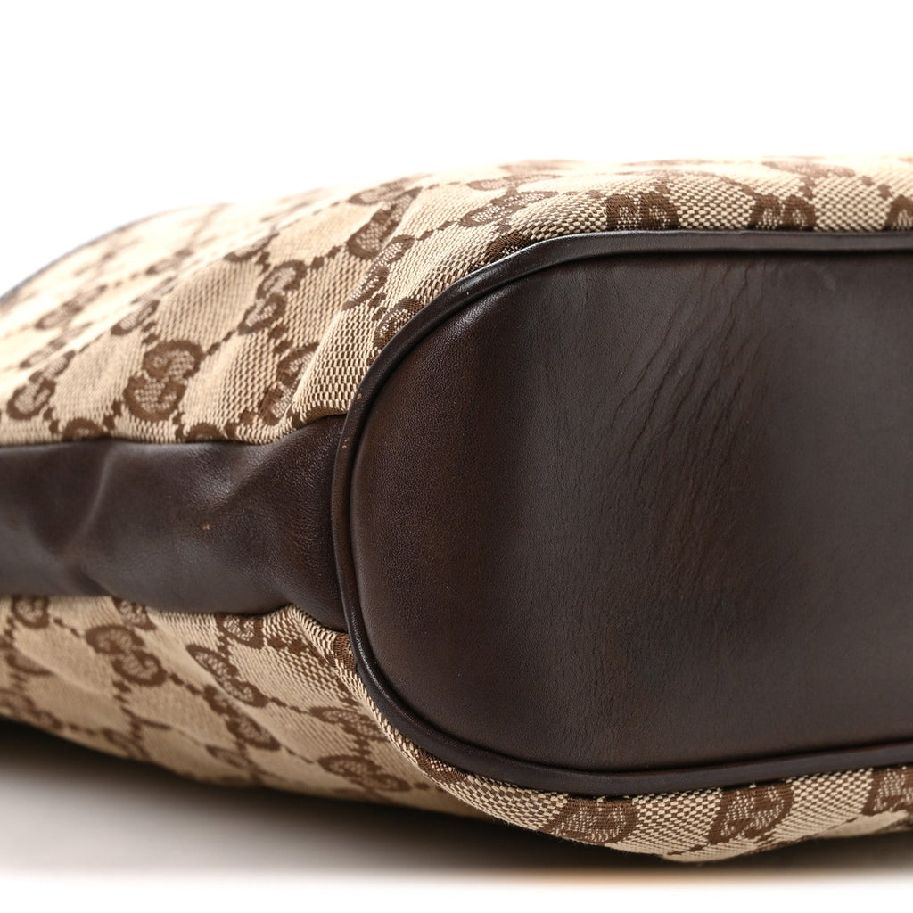 Gucci Monogram Braided Shoulder Bag Brown
