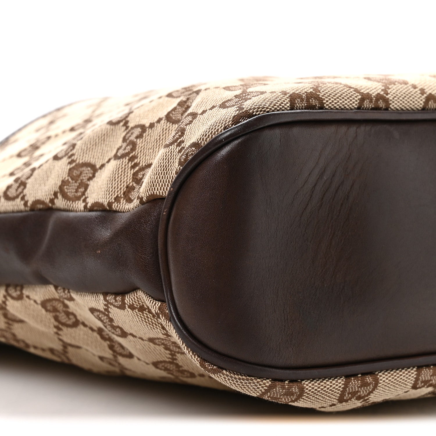 Gucci Monogram Braided Shoulder Bag Brown