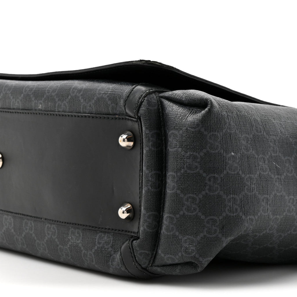 Gucci GG Supreme Monogram Web Messenger Diaper Bag Black Grey