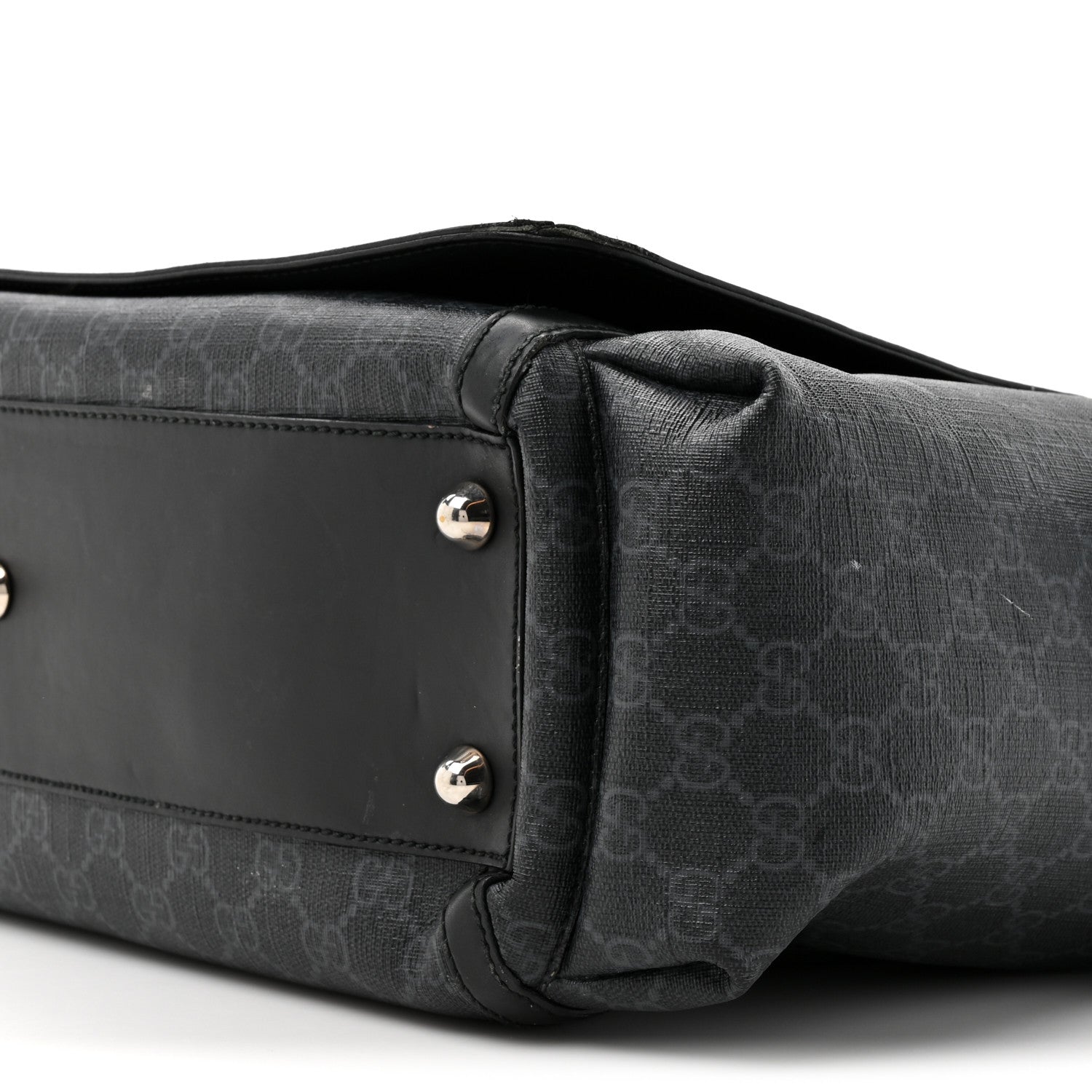 Gucci GG Supreme Monogram Web Messenger Diaper Bag Black Grey