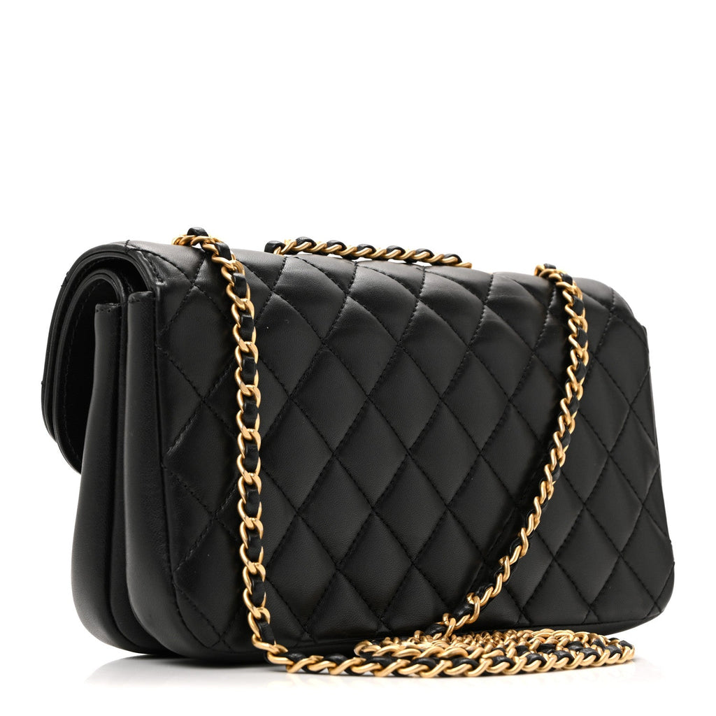 Chanel Lambskin Quilted Small CC Chic Flap Black