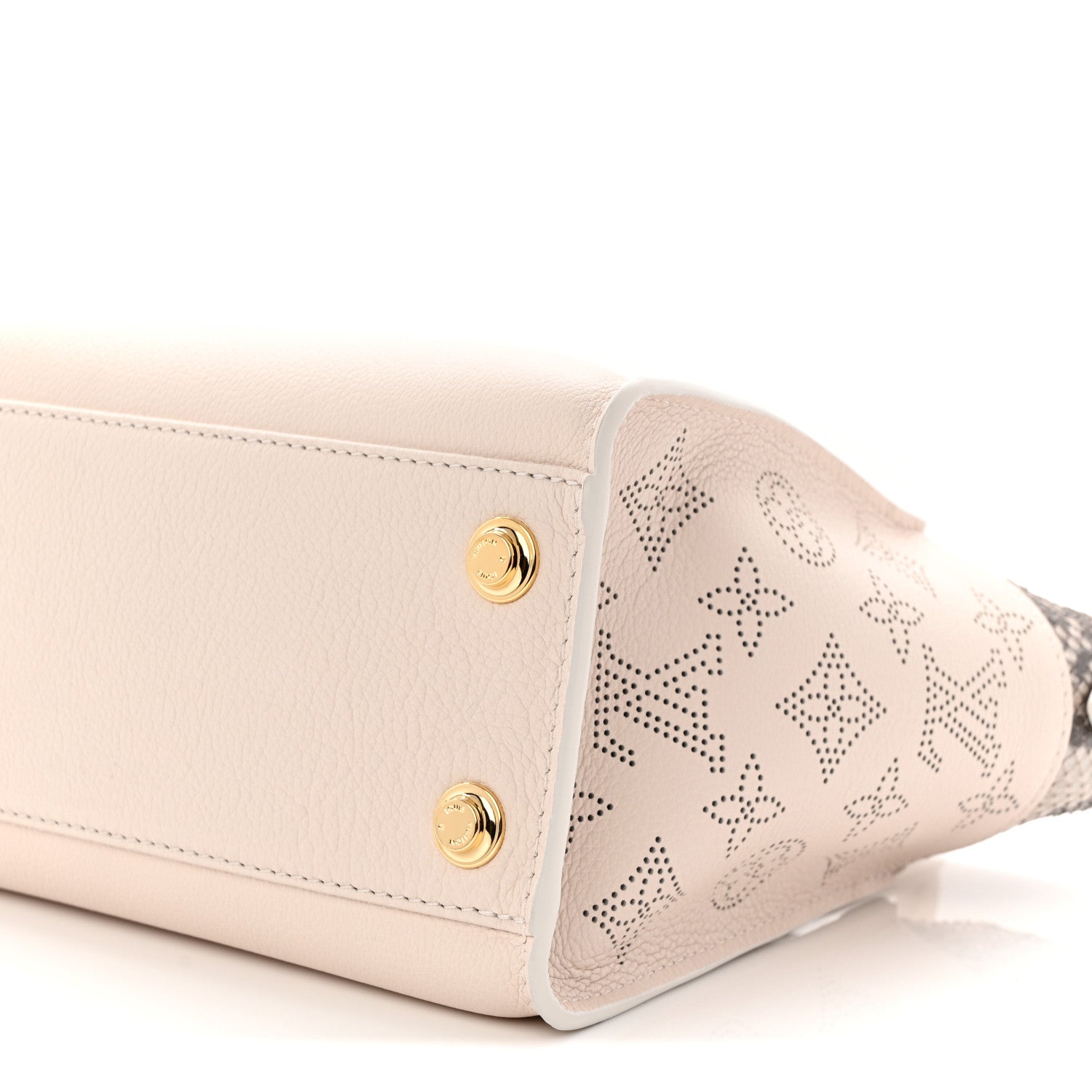 Louis Vuitton Calfskin Karung Snakeskin Mahina On My Side PM Quartz White