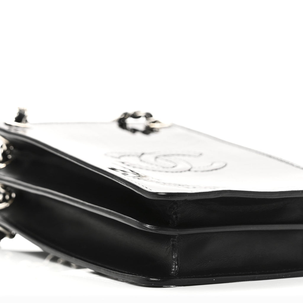 Patent CC Phone Holder Crossbody Black