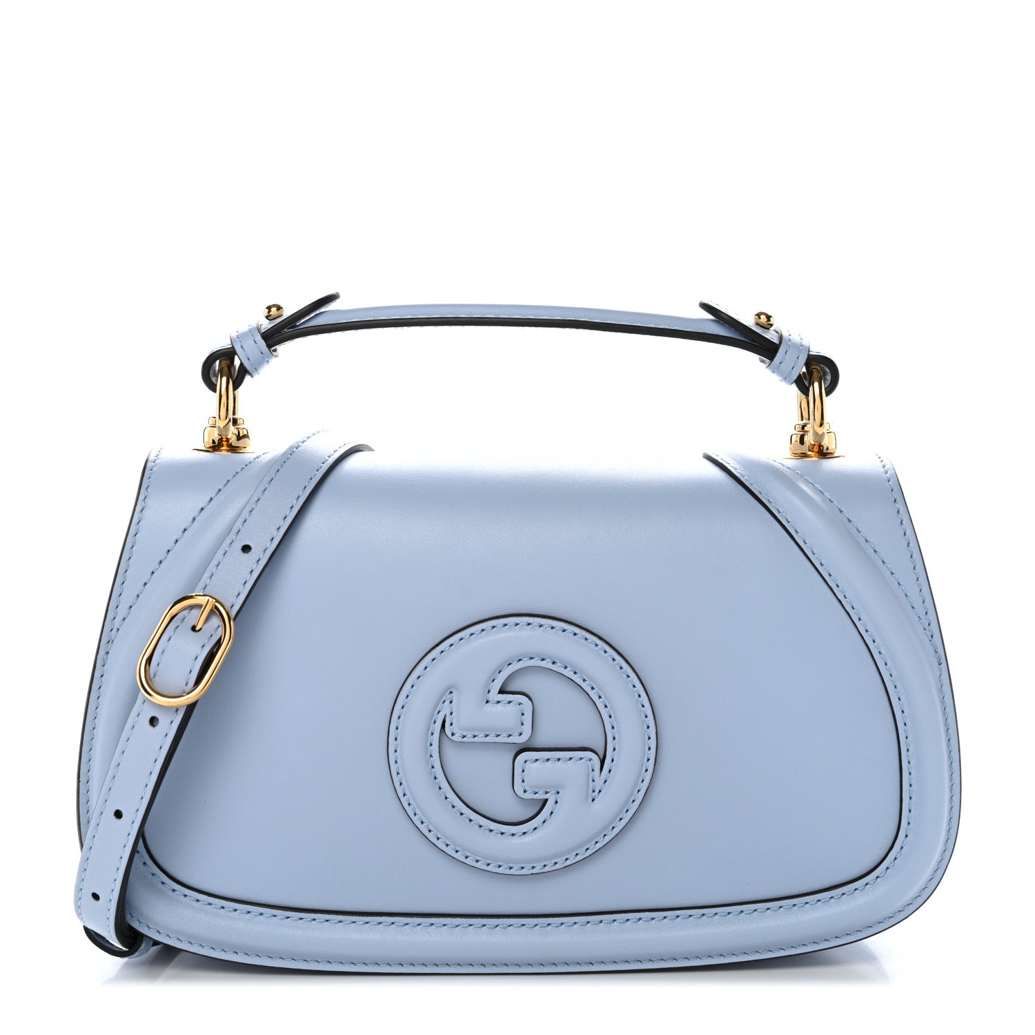 Gucci Roxy Calfskin Medium Blondie Top Handle Bag Cloudy Blue