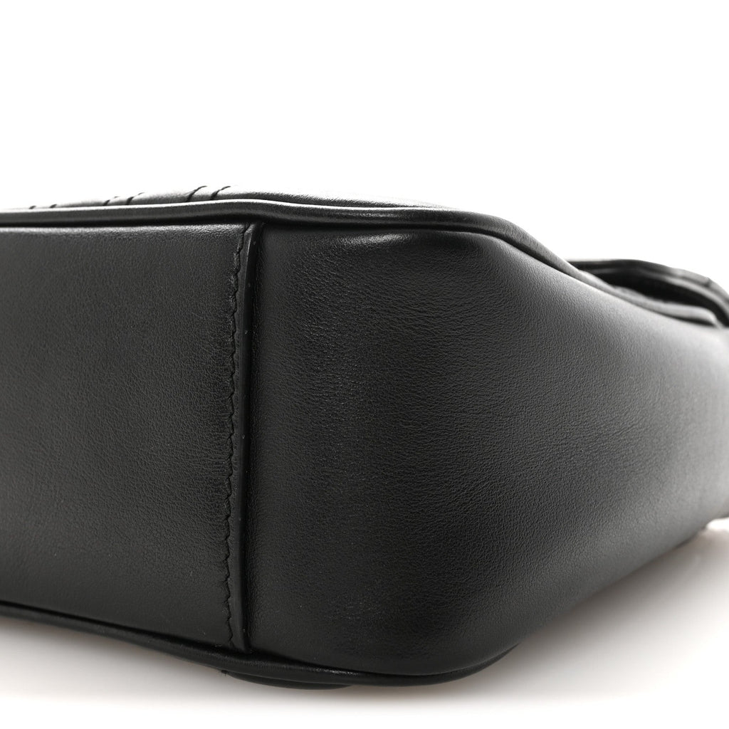 Gucci Calfskin Matelasse Small GG Marmont Shoulder Bag Black