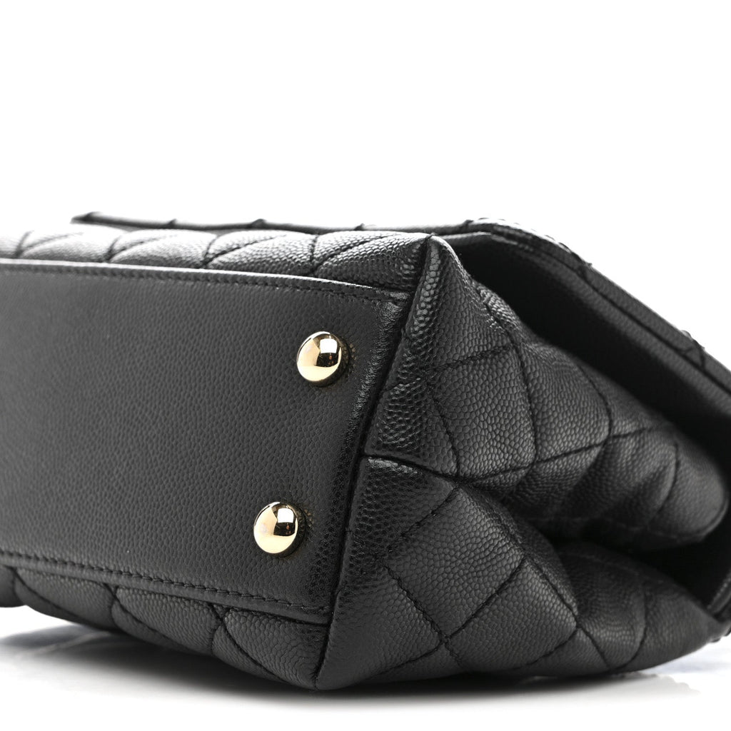 Chanel Caviar Quilted Extra Mini Coco Handle Flap Black