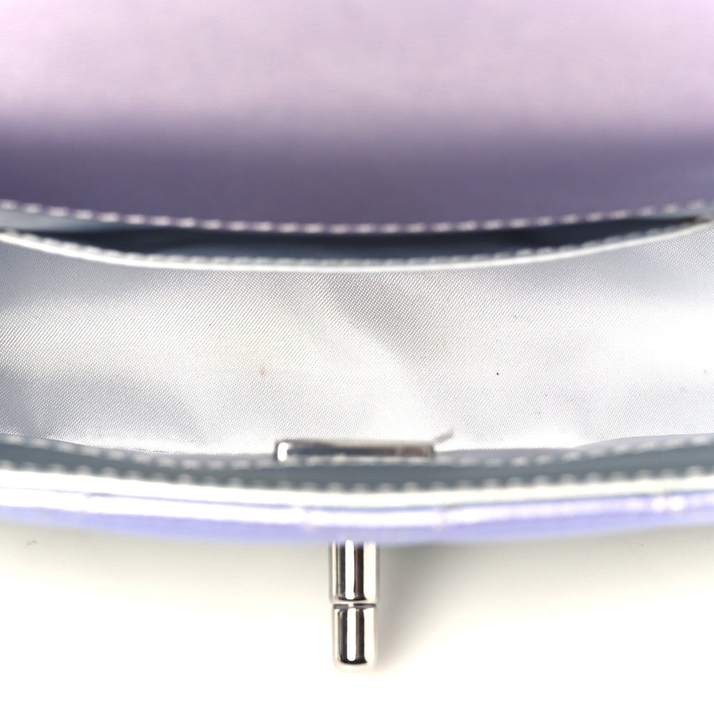 Chanel Gradient Metallic Calfskin Quilted Clutch Silver Blue Yellow Purple