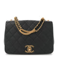 Chanel Lambskin Quilted Chain To Chain Flap Black