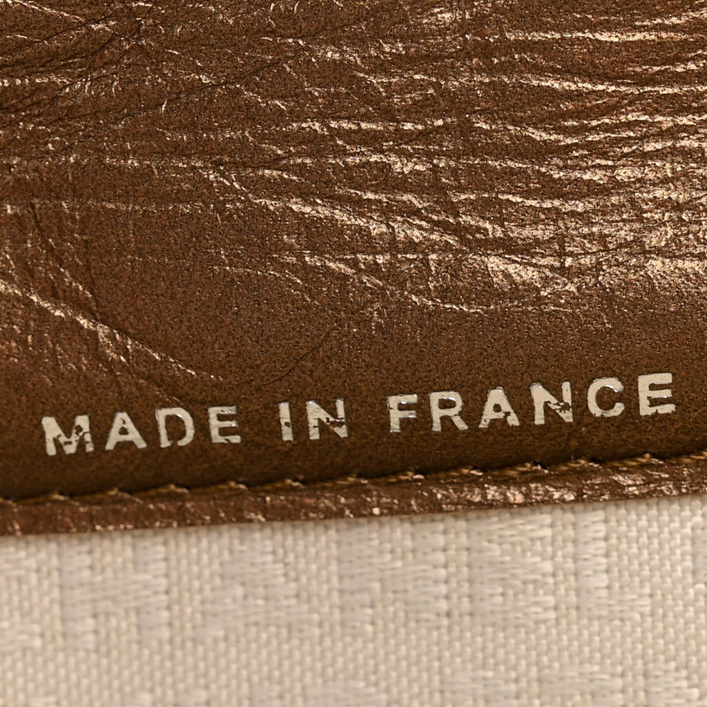 Metallic Aged Calfskin Quilted Cambon Yen Wallet Gold