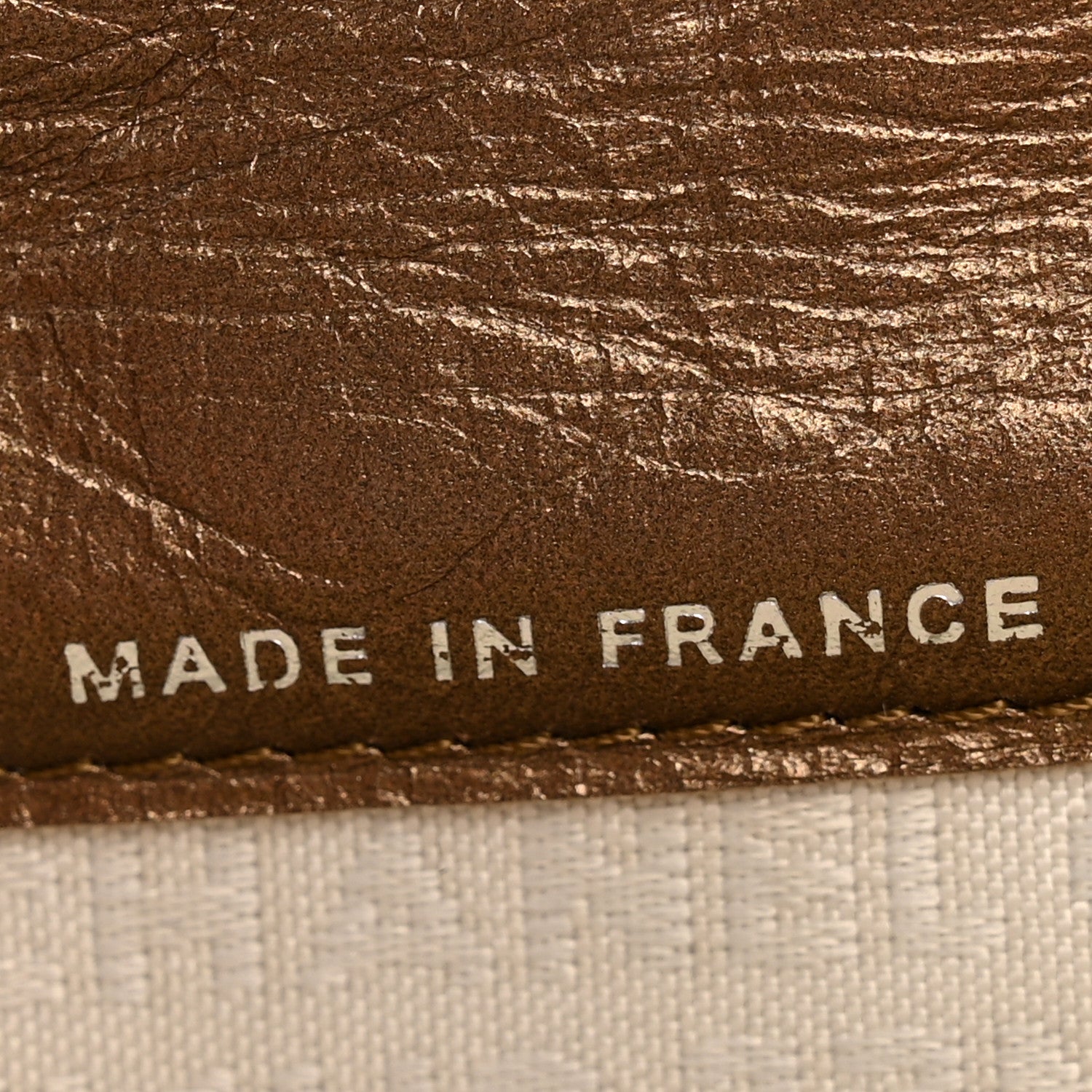 Metallic Aged Calfskin Quilted Cambon Yen Wallet Gold