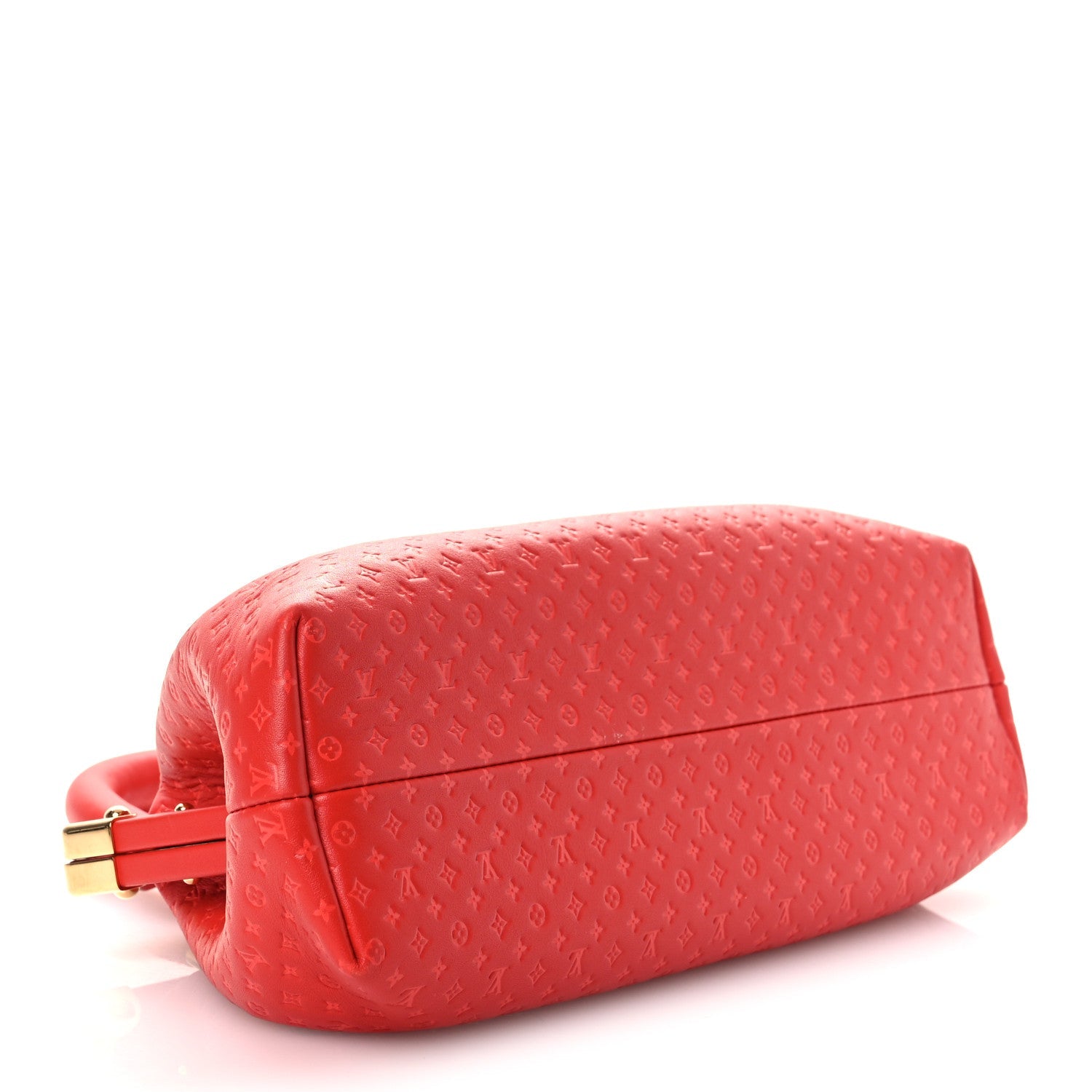 Louis Vuitton Calfskin Nanogram Embossed Clutch Red