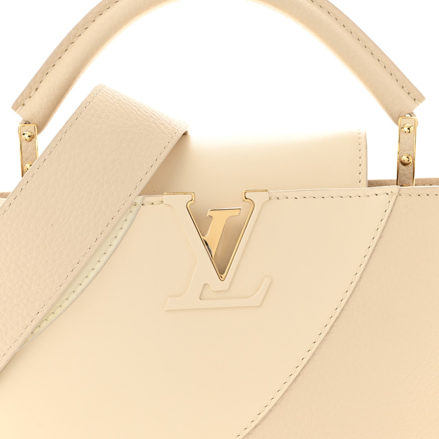 Louis Vuitton Taurillon Gelato Capucines BB Tonal Vanilla Beige