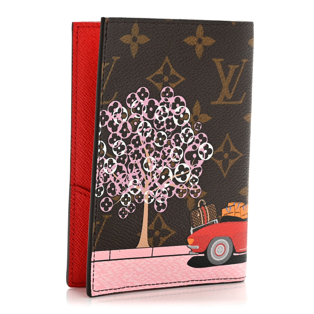 Louis Vuitton Monogram 2019 Christmas Animation Passport Cover Rouge