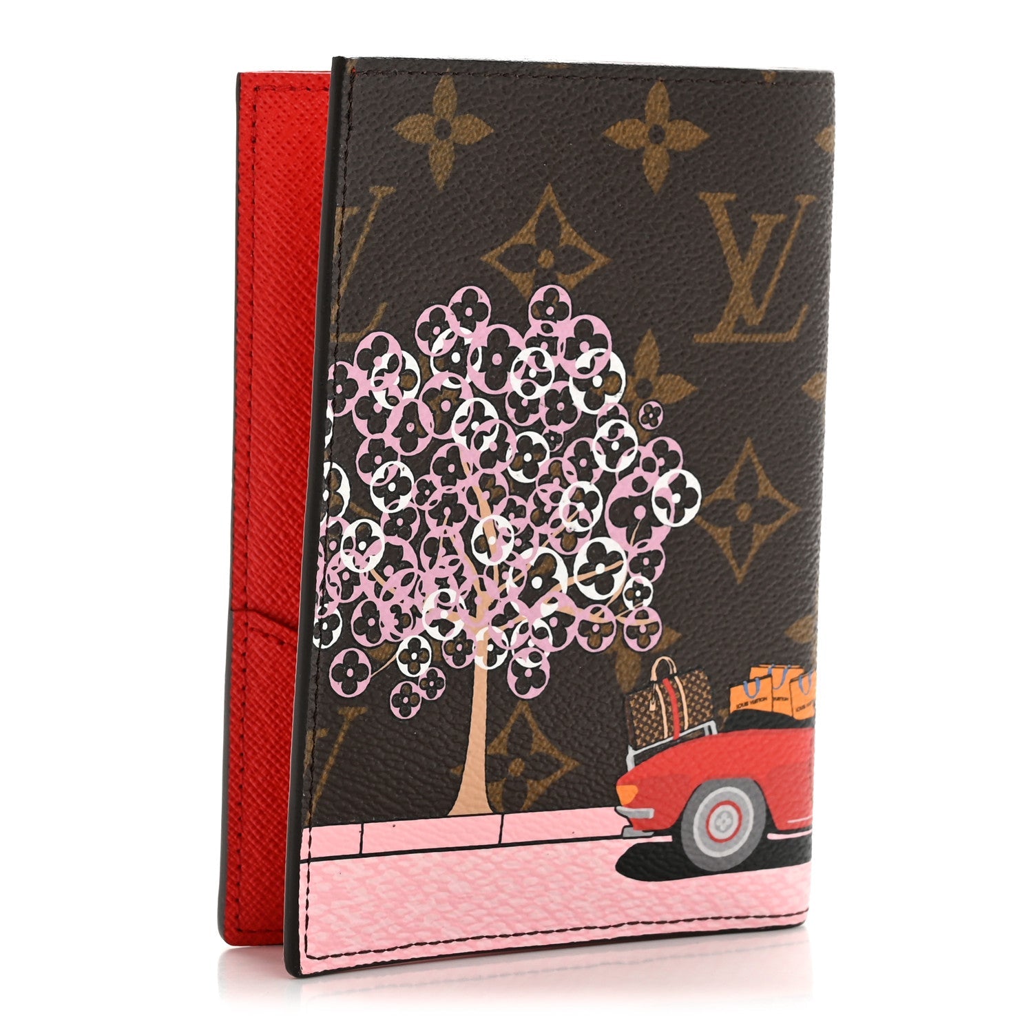 Louis Vuitton Monogram 2019 Christmas Animation Passport Cover Rouge