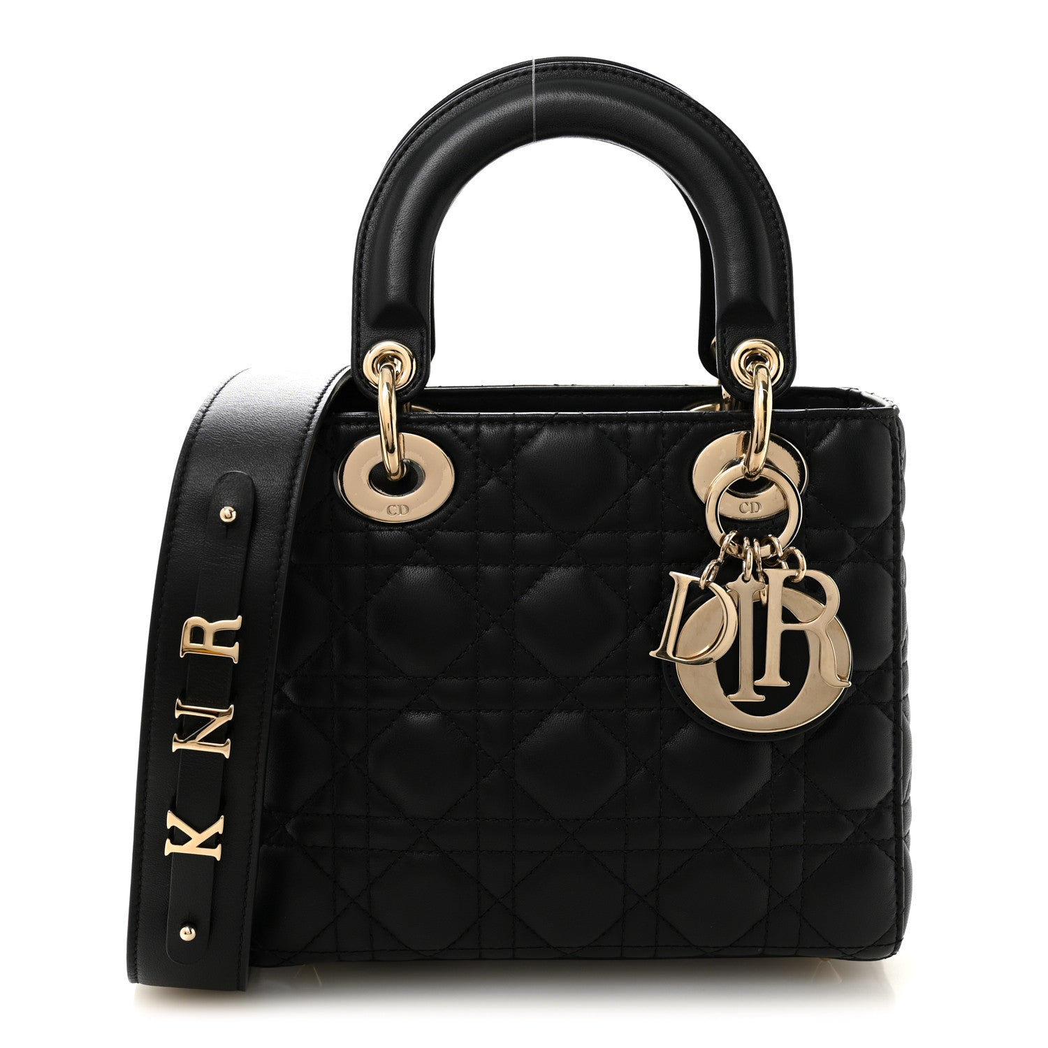 Christian Dior Lambskin Cannage Small My ABCDior Lady Dior Black