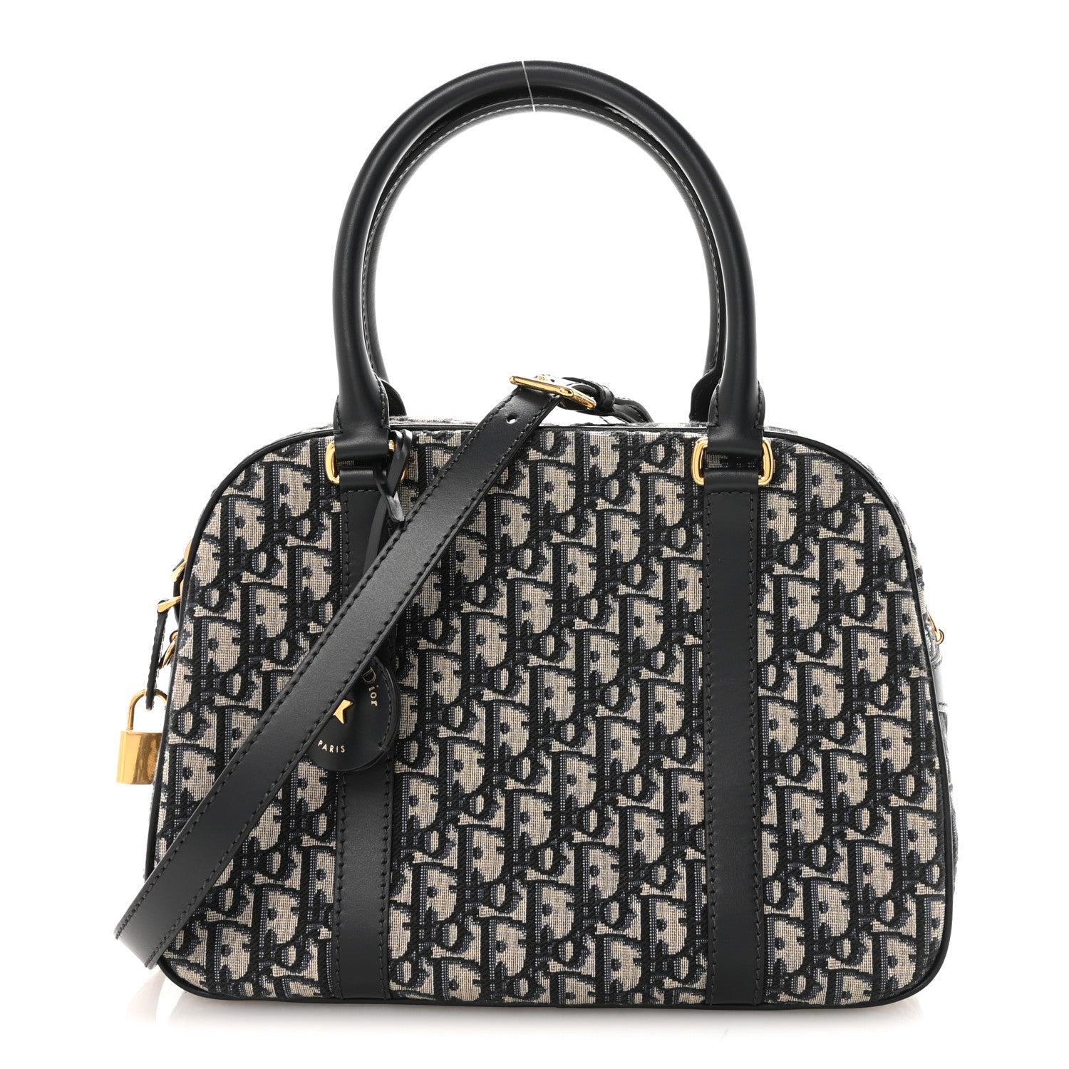 Christian Dior Oblique Large D-Vibe Bowling Bag Navy