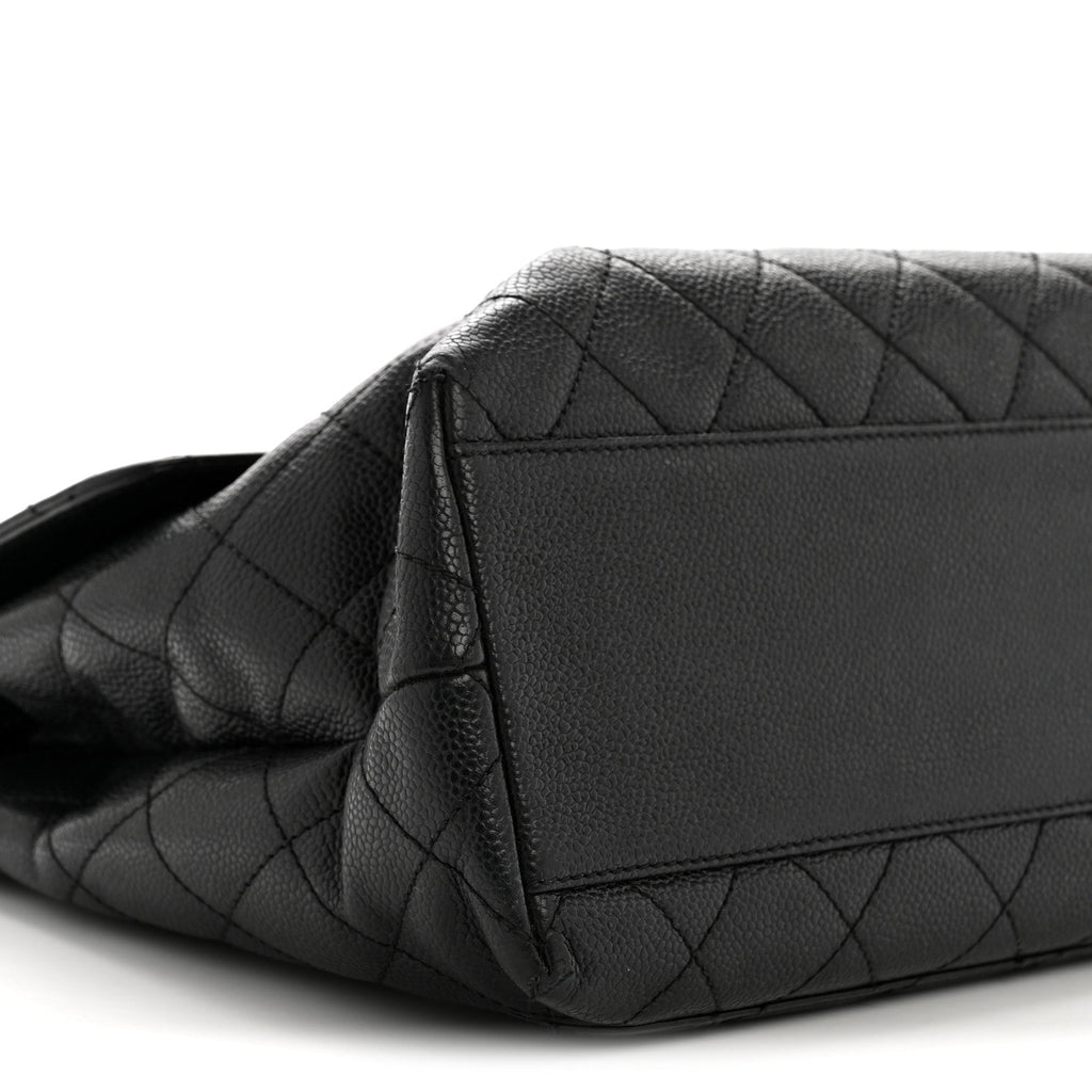 Chanel Caviar Quilted Jumbo Kelly Flap Black