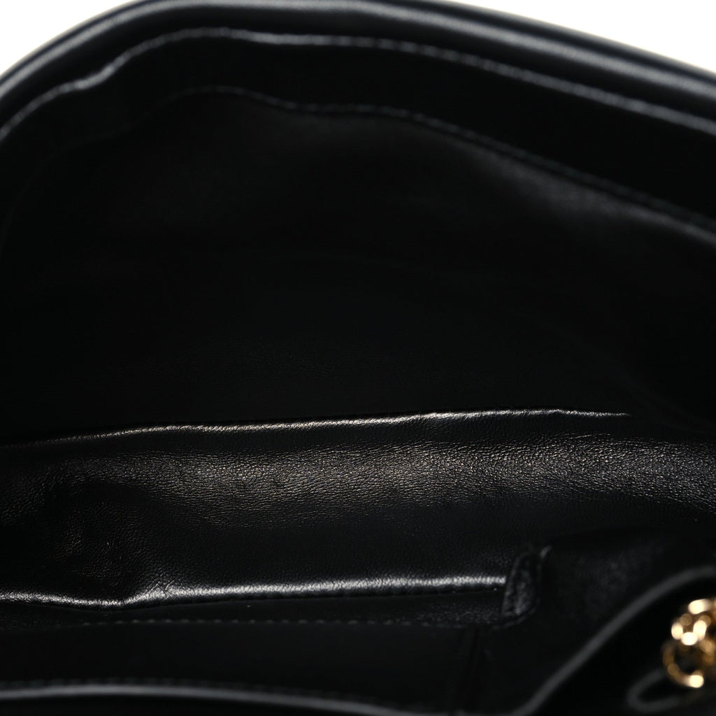Gucci Lambskin Small GG Milano Top Handle Shoulder Bag Black