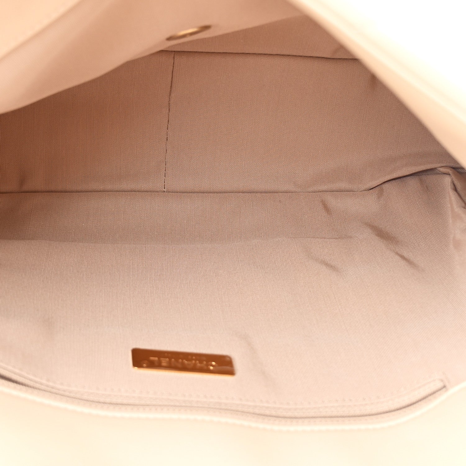 Chanel Goatskin Quilted Maxi Chanel 19 Flap Beige