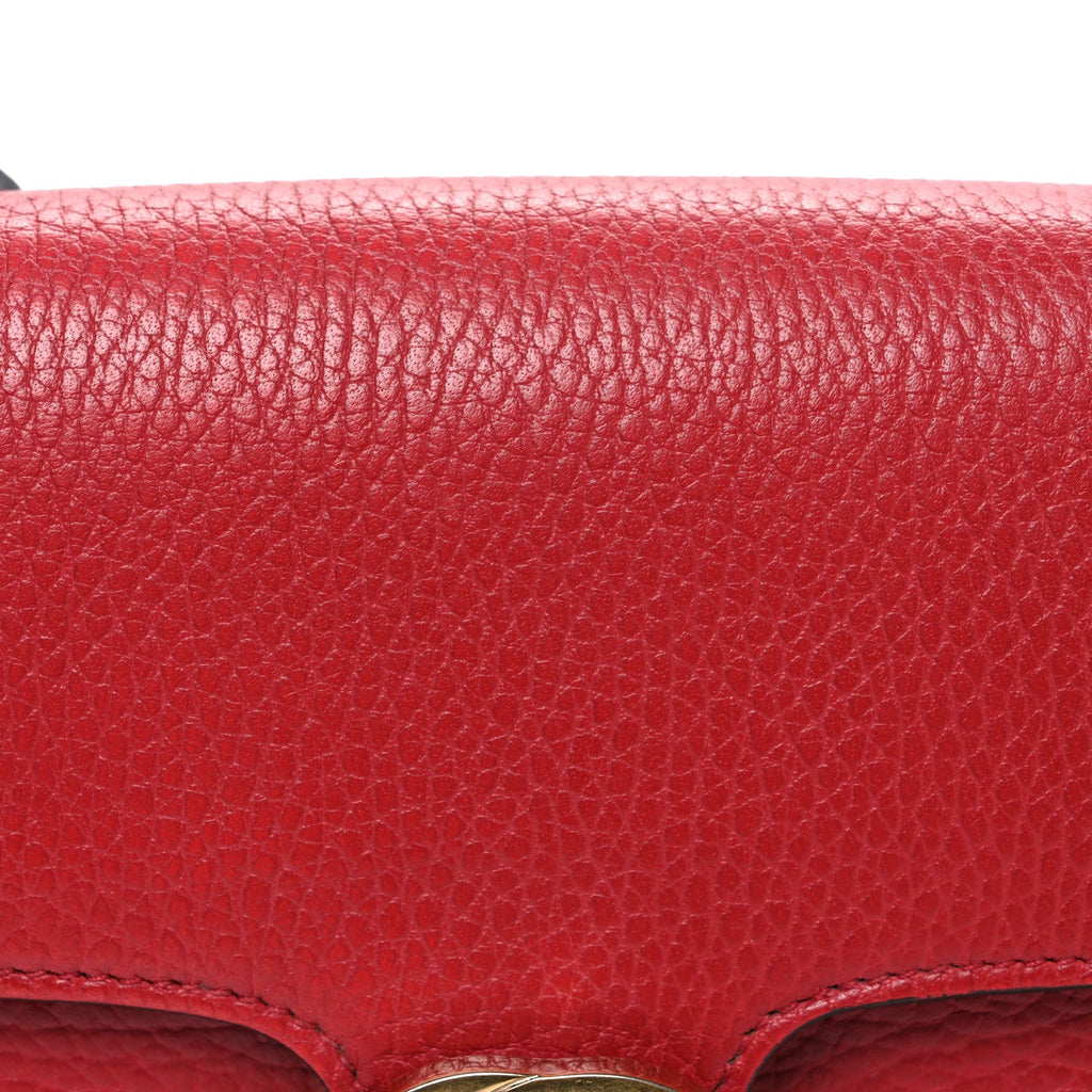 Gucci Dollar Calfskin Small Interlocking G Shoulder Bag Red