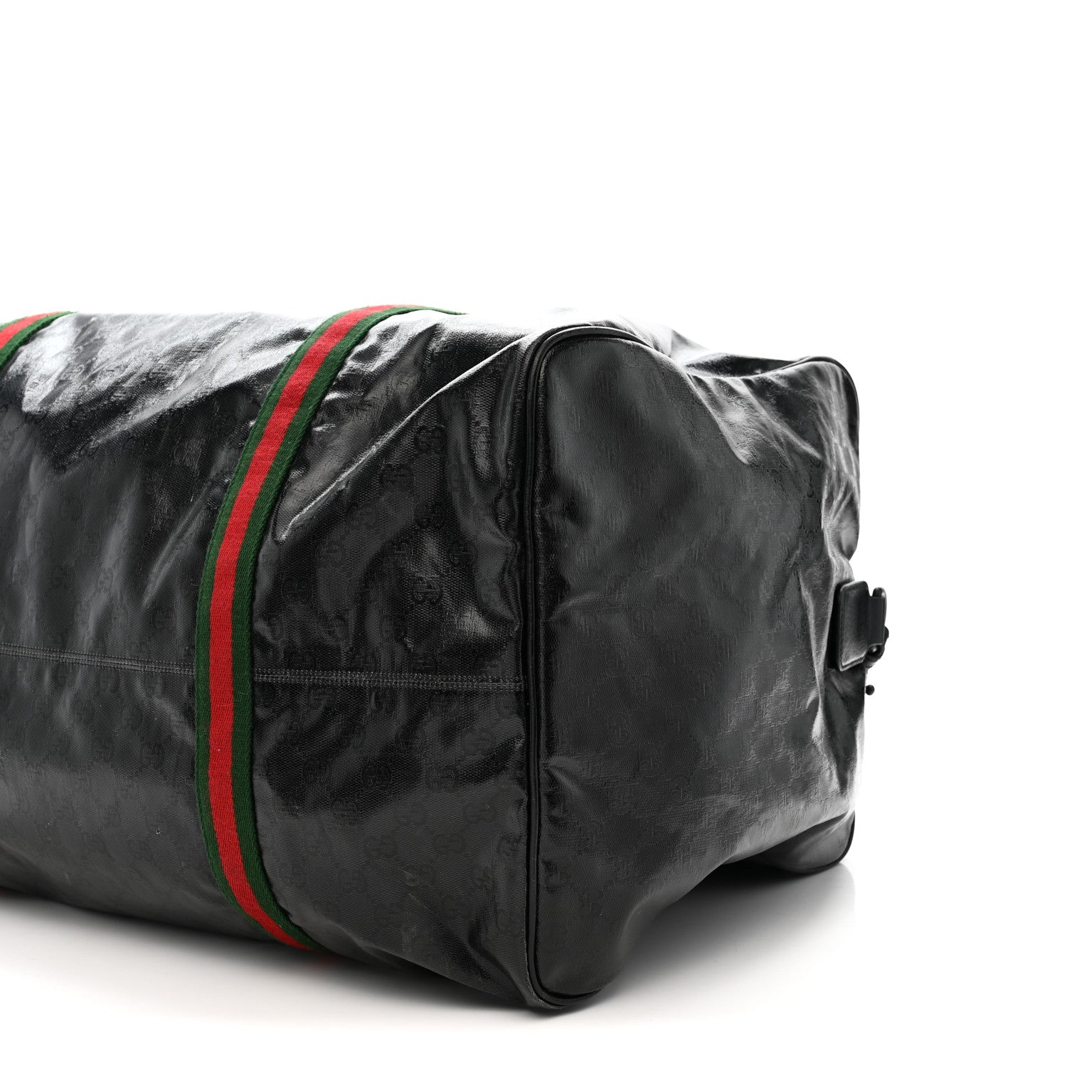 Gucci Crystal Monogram Web Large Duffle Bag Black
