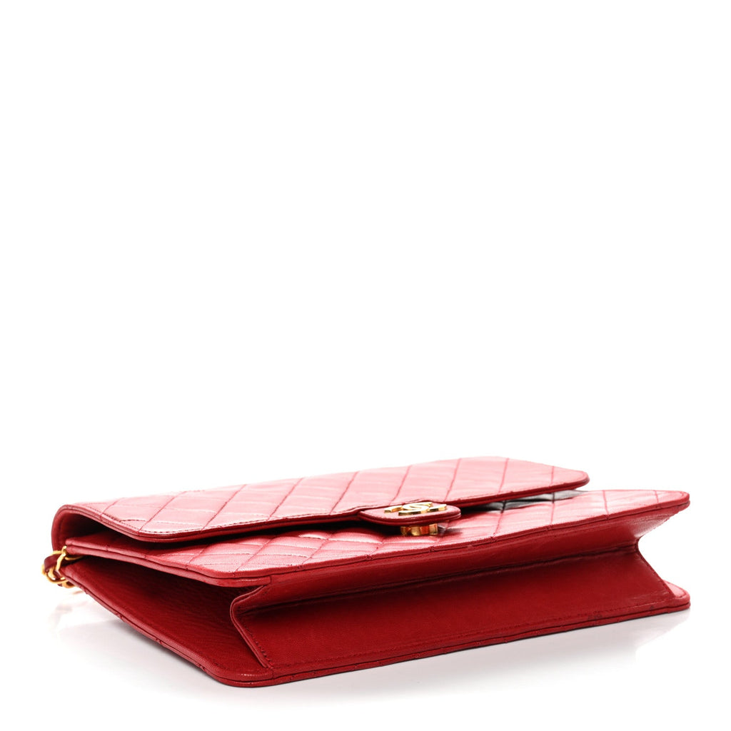 Chanel Lambskin Quilted Medium Single Flap Red