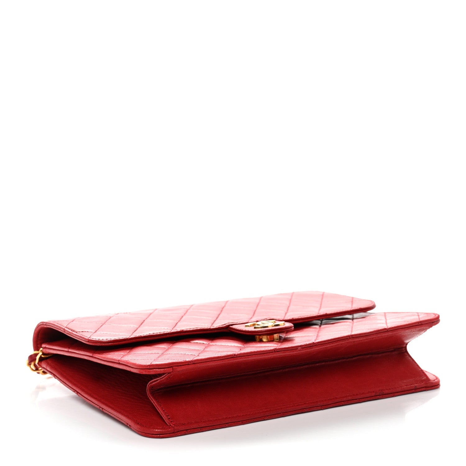 Chanel Lambskin Quilted Medium Single Flap Red