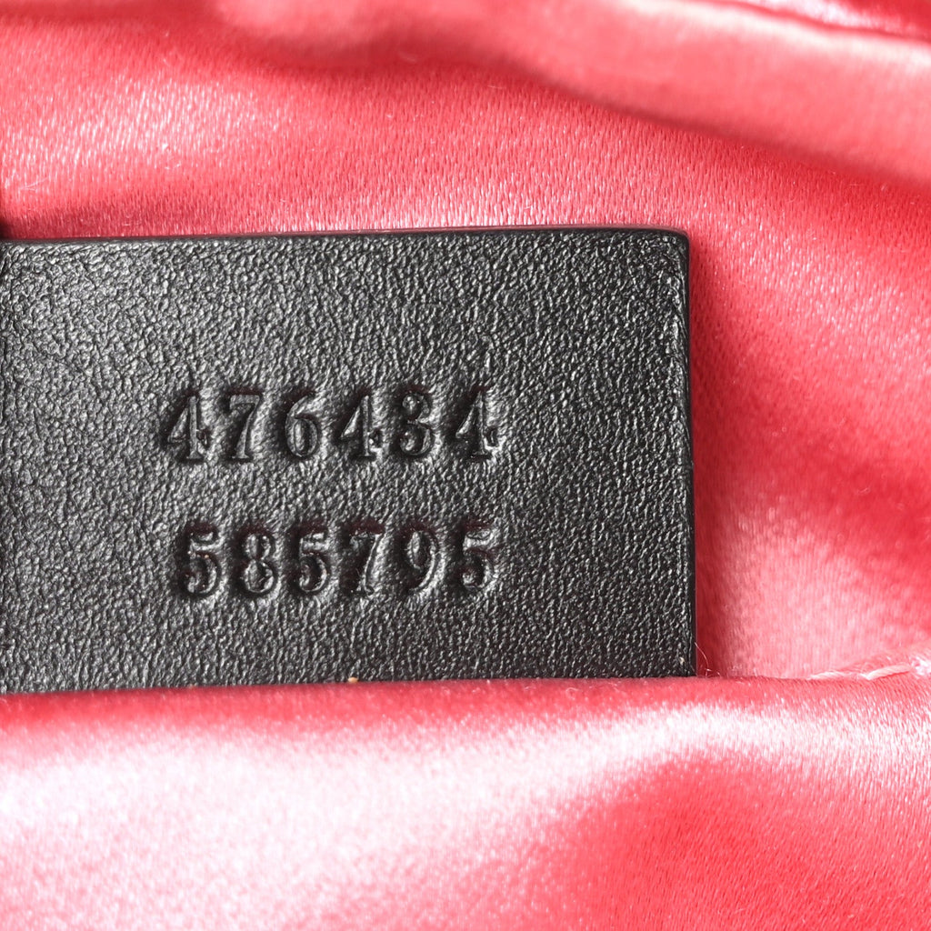 Gucci Calfskin Matelasse GG Marmont Belt Bag 85 34 Black White