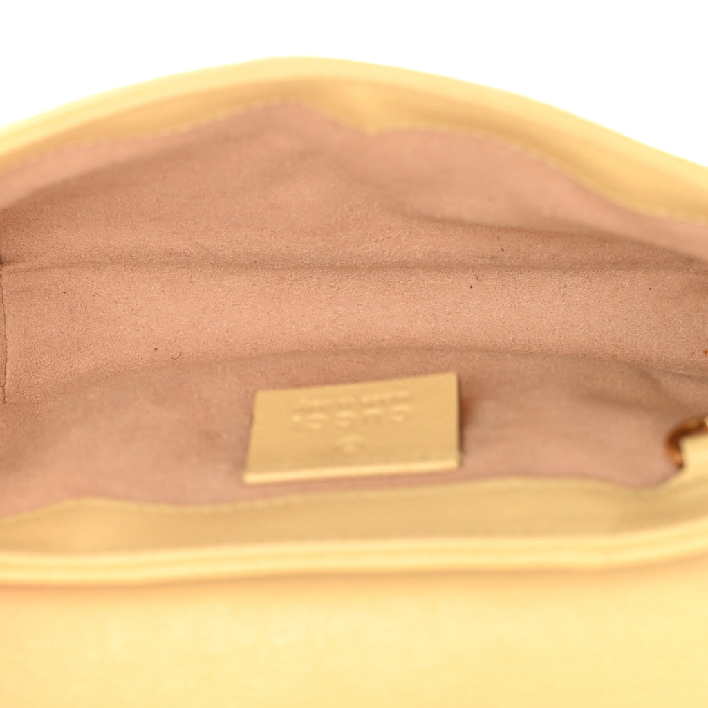 Gucci Vintage Effect Calfskin Matelasse Super Mini Torchon GG Marmont Shoulder Bag Black Beige