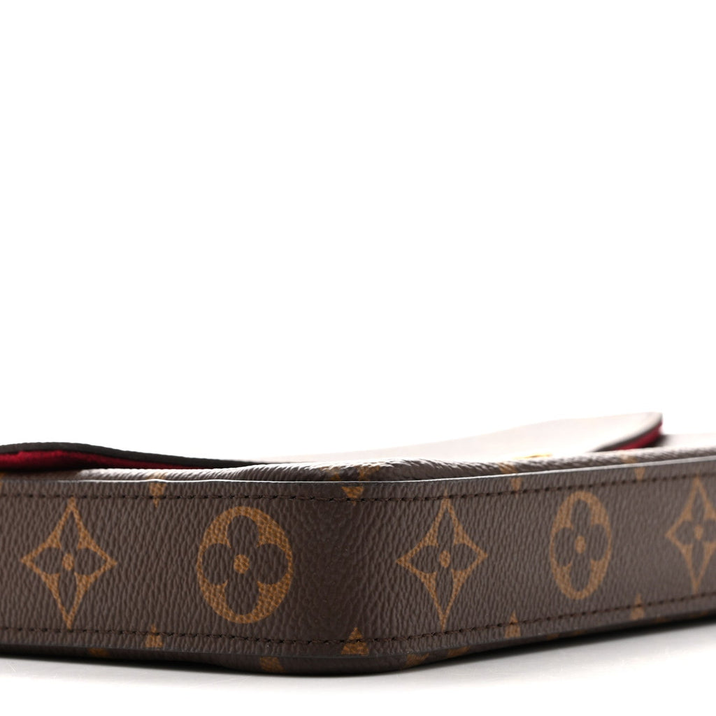 Louis Vuitton Monogram Pochette Felicie Chain Wallet Fuchsia