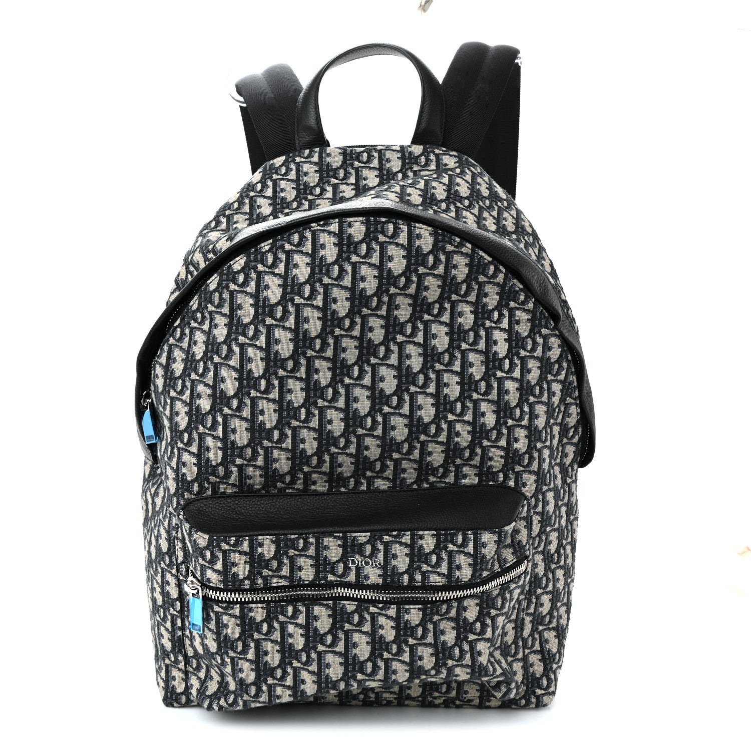 Christian Dior Oblique Calfskin Rider Backpack Beige Black