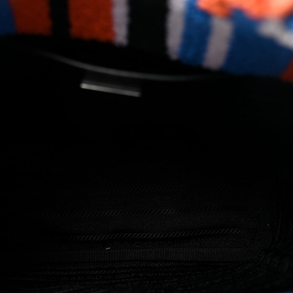 Prada Terry Cloth Small Stripe Tote Arancio
