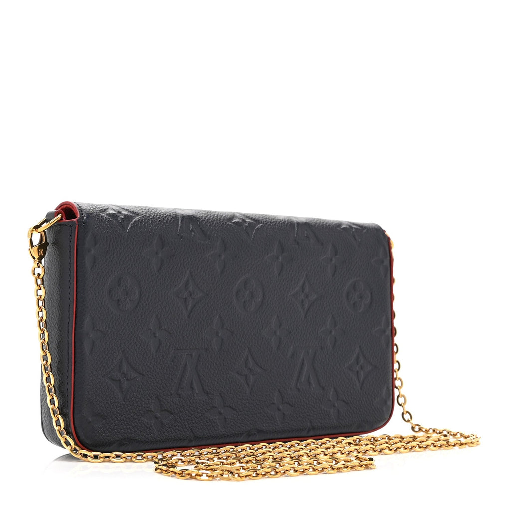 Louis Vuitton Empreinte Pochette Felicie Chain Wallet Marine Rouge