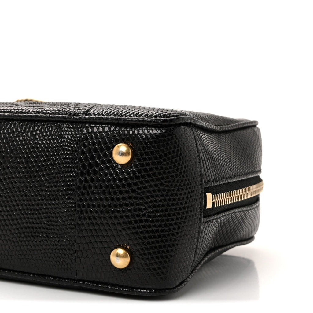 Chanel Lizard Coco Vintage Camera Case Black