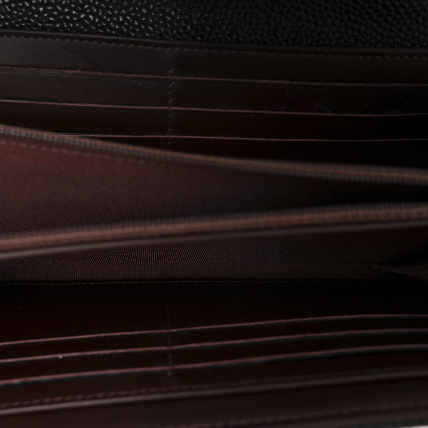 Caviar Quilted Large Gusset Flap Wallet Black