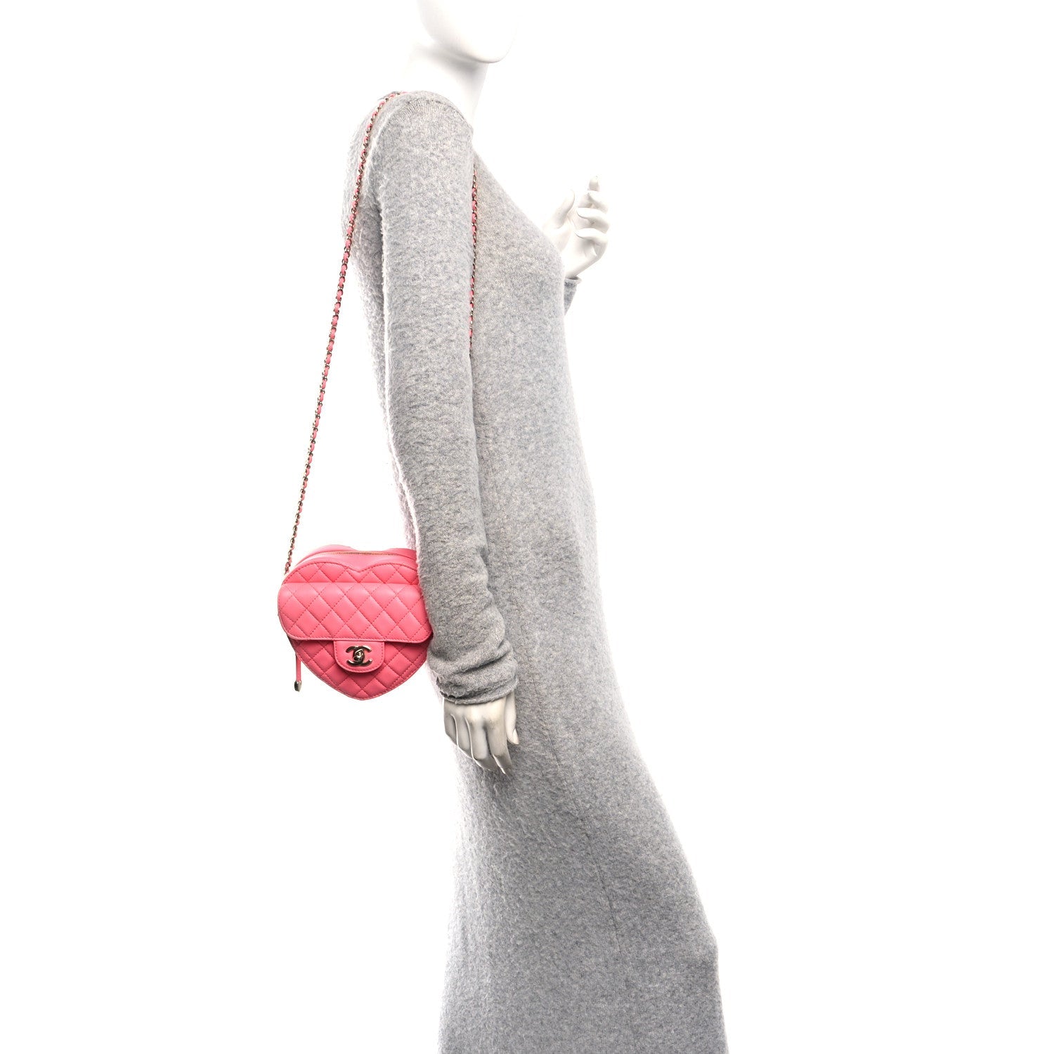 Chanel Lambskin Quilted CC In Love Heart Bag Pink
